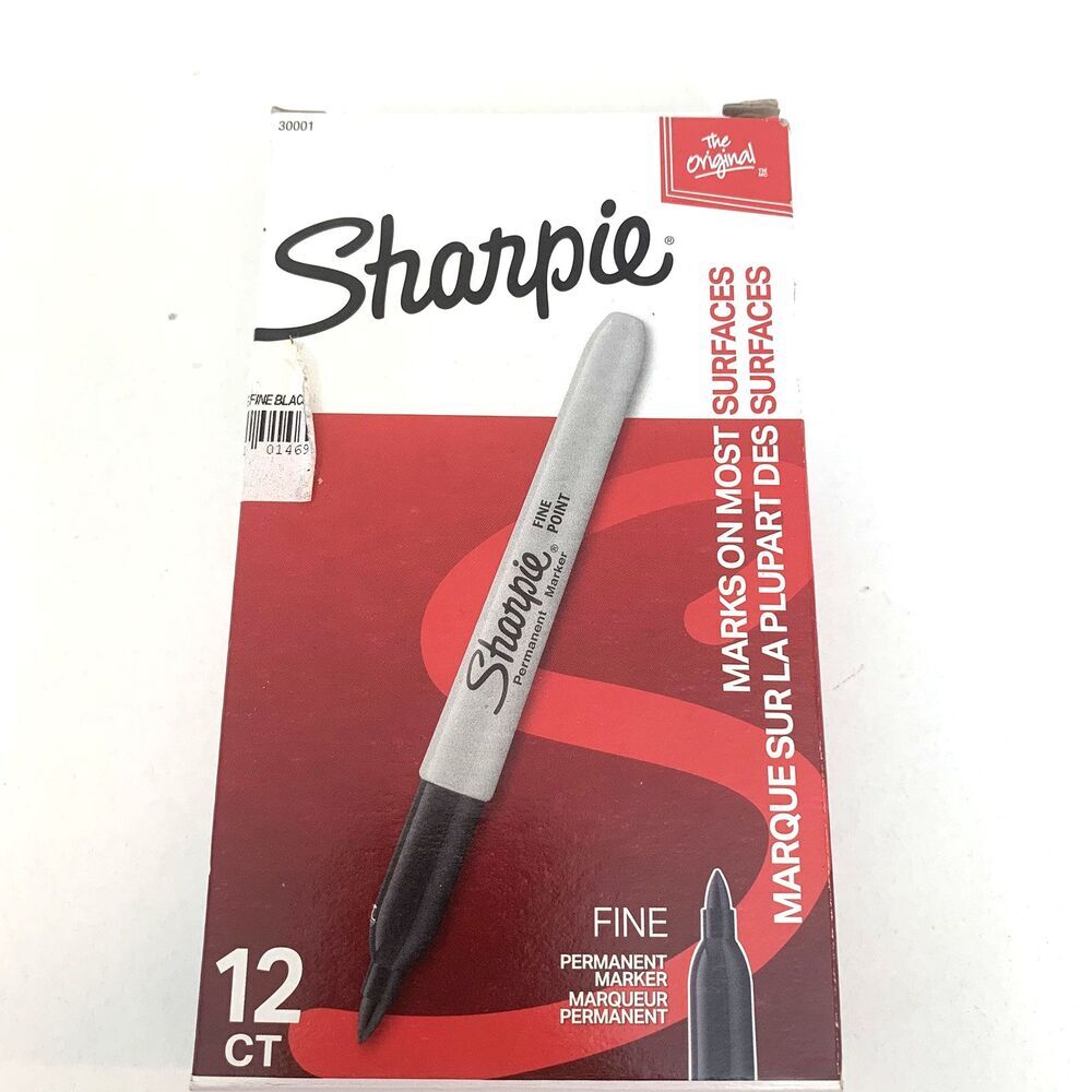 Lot of 10 (NOT 12) Sharpie Fine Point Permanent Markers Black Boxed